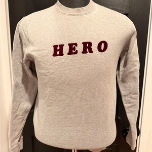 Gray Sweatshirt with 'HERO' Text